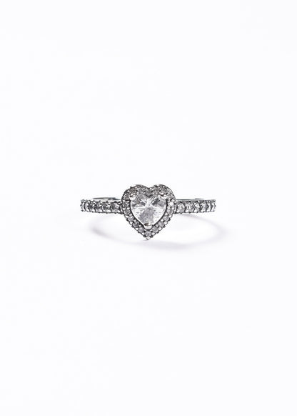 Anillo corazón promesa zirconia blanca plata 925