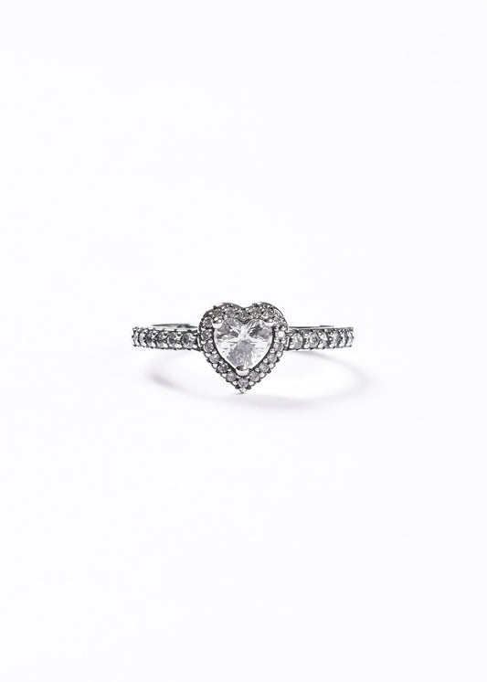 Anillo corazón promesa zirconia blanca plata 925