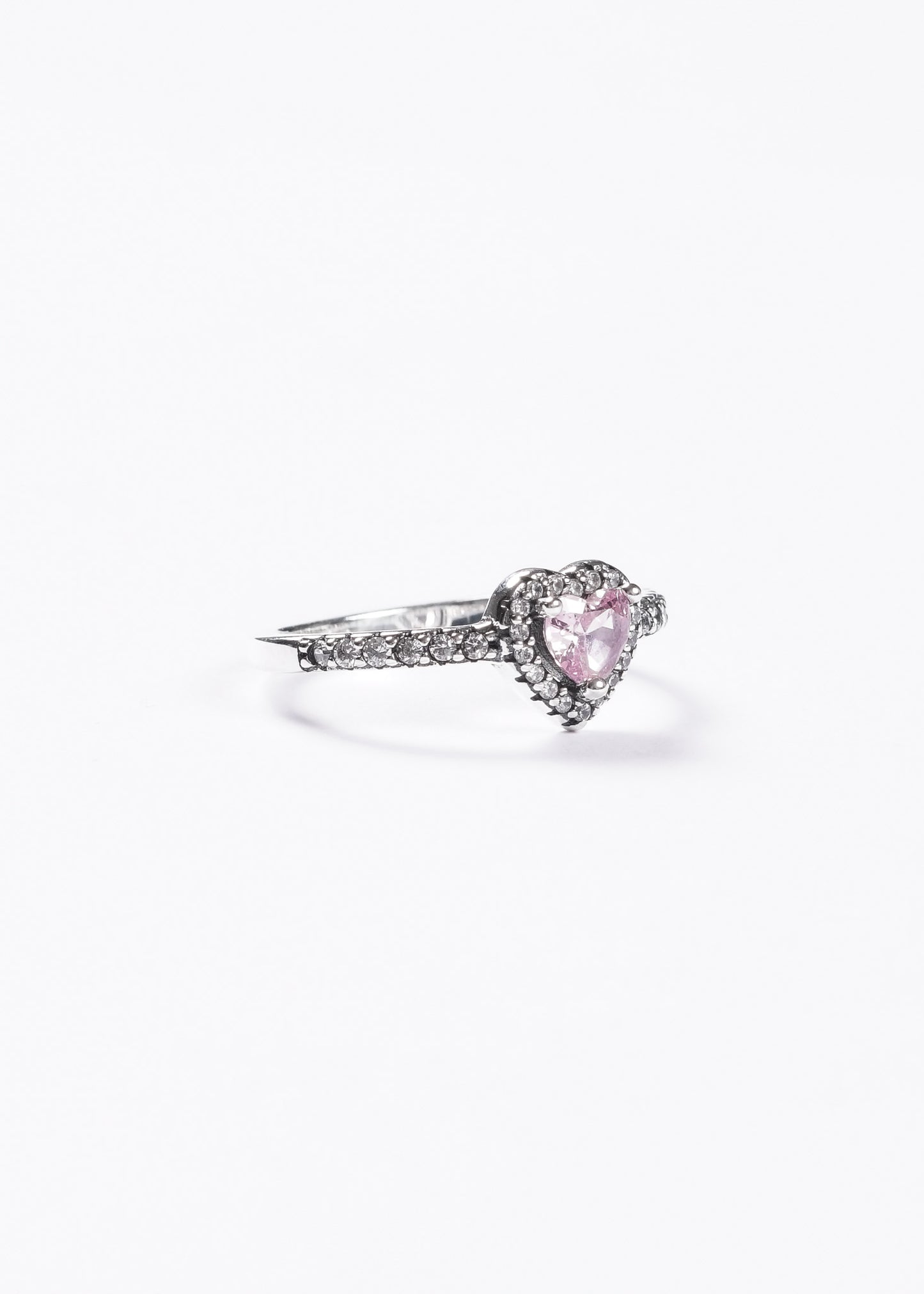 Anillo corazón promesa zirconia rosa plata 925