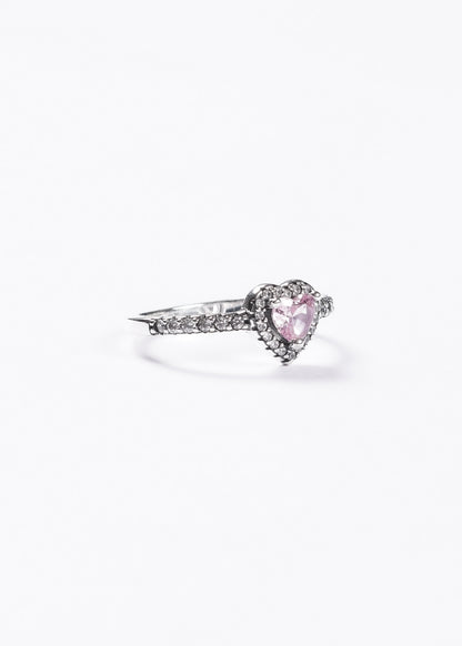 Anillo corazón promesa zirconia rosa plata 925