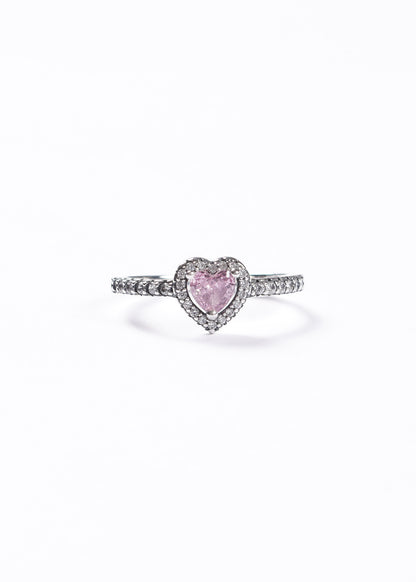Anillo corazón promesa zirconia rosa plata 925