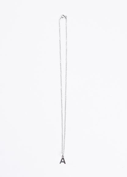 Cadena collar forcé con dije inicial lisa plata 925