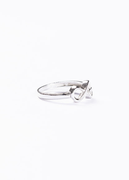 Anillo liso infinito con corazón plata 925