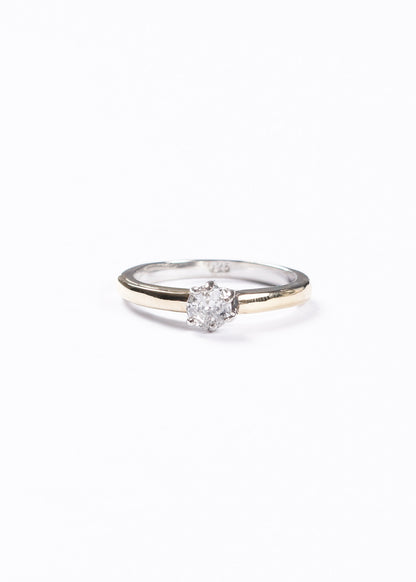 Anillo cintillo clásico plata 925 & doublé de oro