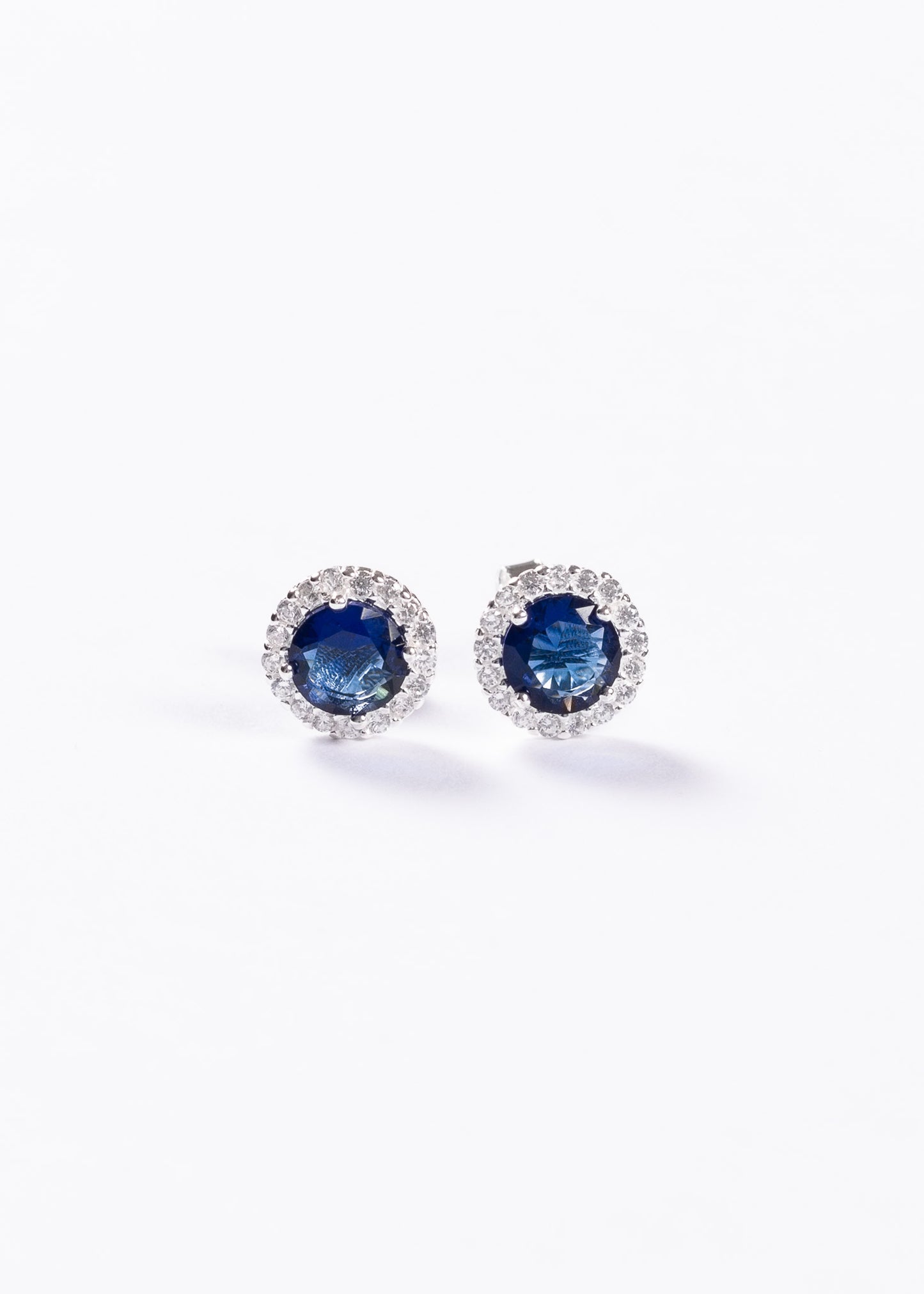 Caravanas lady di zirconia azul plata 925