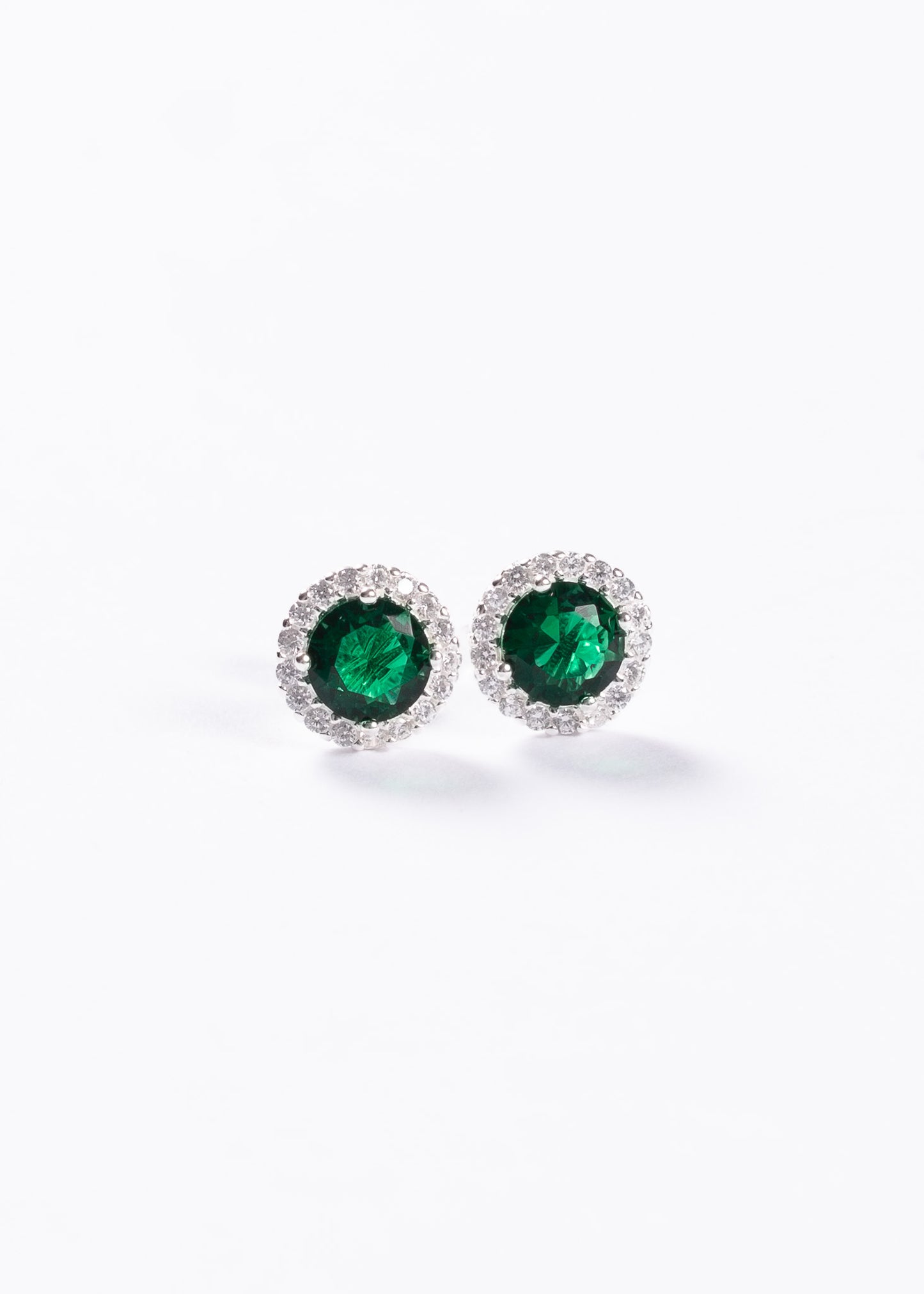 Caravanas lady di zirconia verde plata 925
