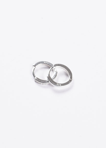 Caravanas aros huggies finos zirconias sin fin plata 925