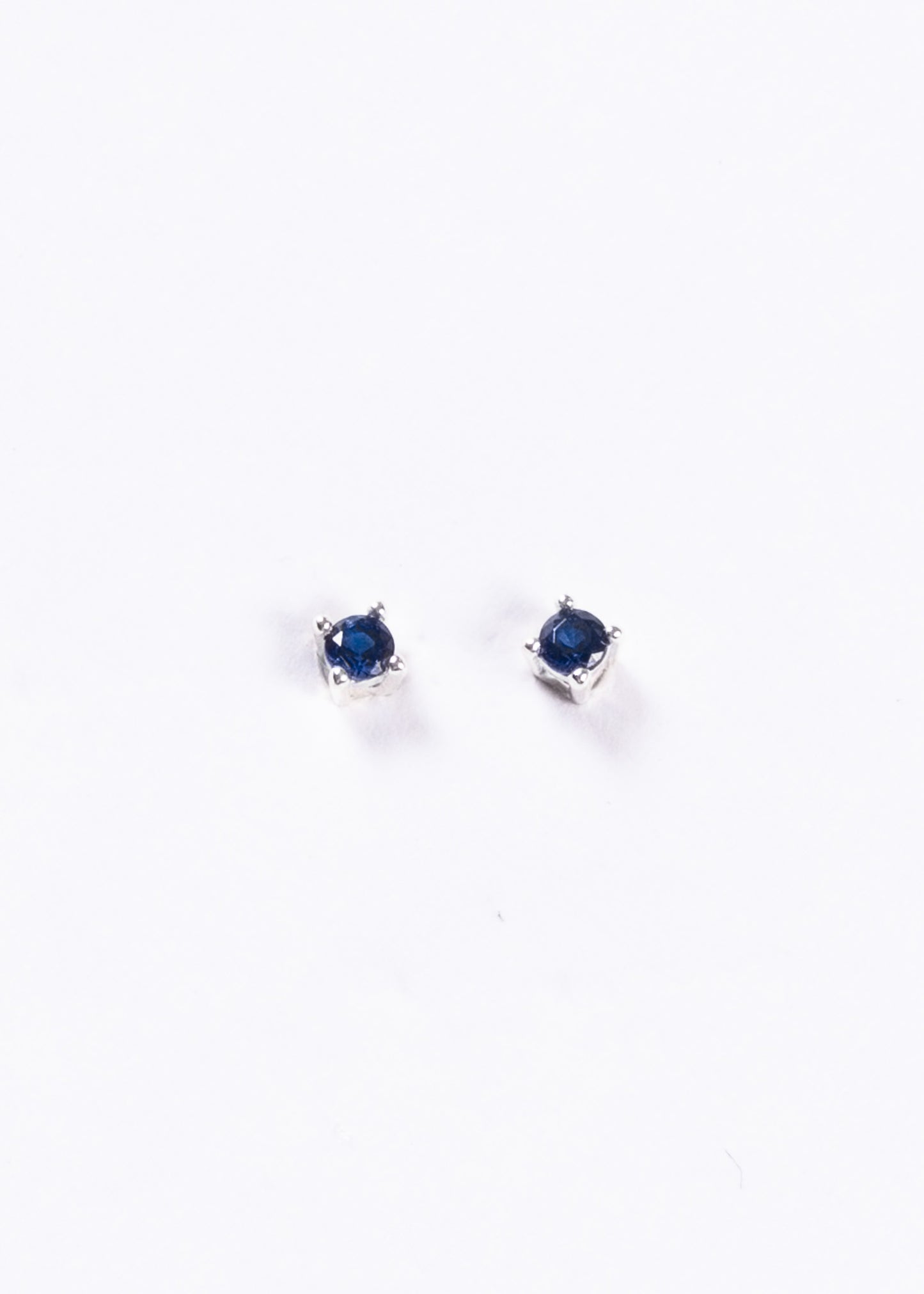 Caravanas mini 2mm brillo zirconia azul plata 925
