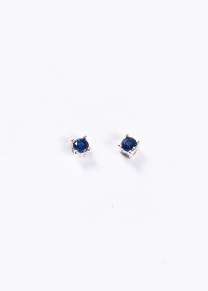 Caravanas mini 2mm brillo zirconia azul plata 925