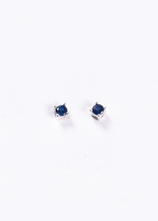 Caravanas mini 2mm brillo zirconia azul plata 925