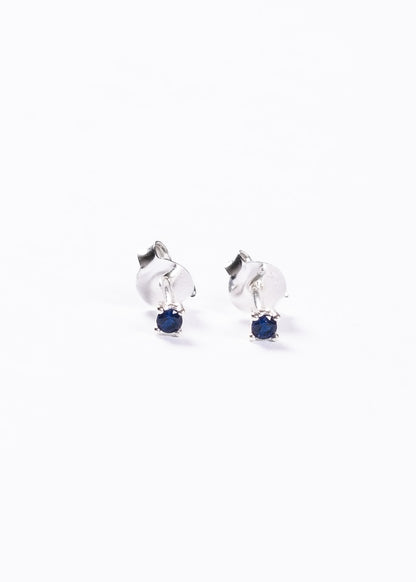 Caravanas mini 2mm brillo zirconia azul plata 925