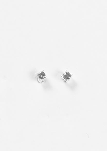 Caravanas mini 2mm brillo zirconia blanca plata 925