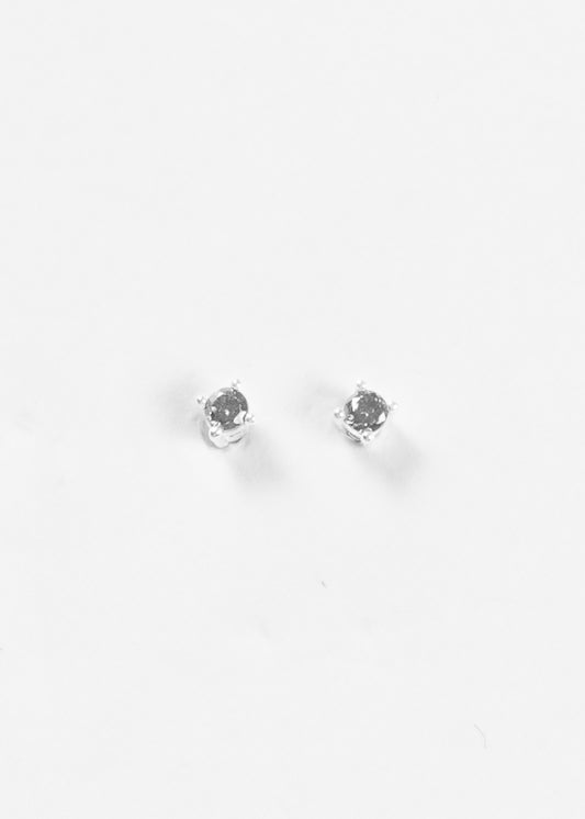 Caravanas mini 2mm brillo zirconia blanca plata 925