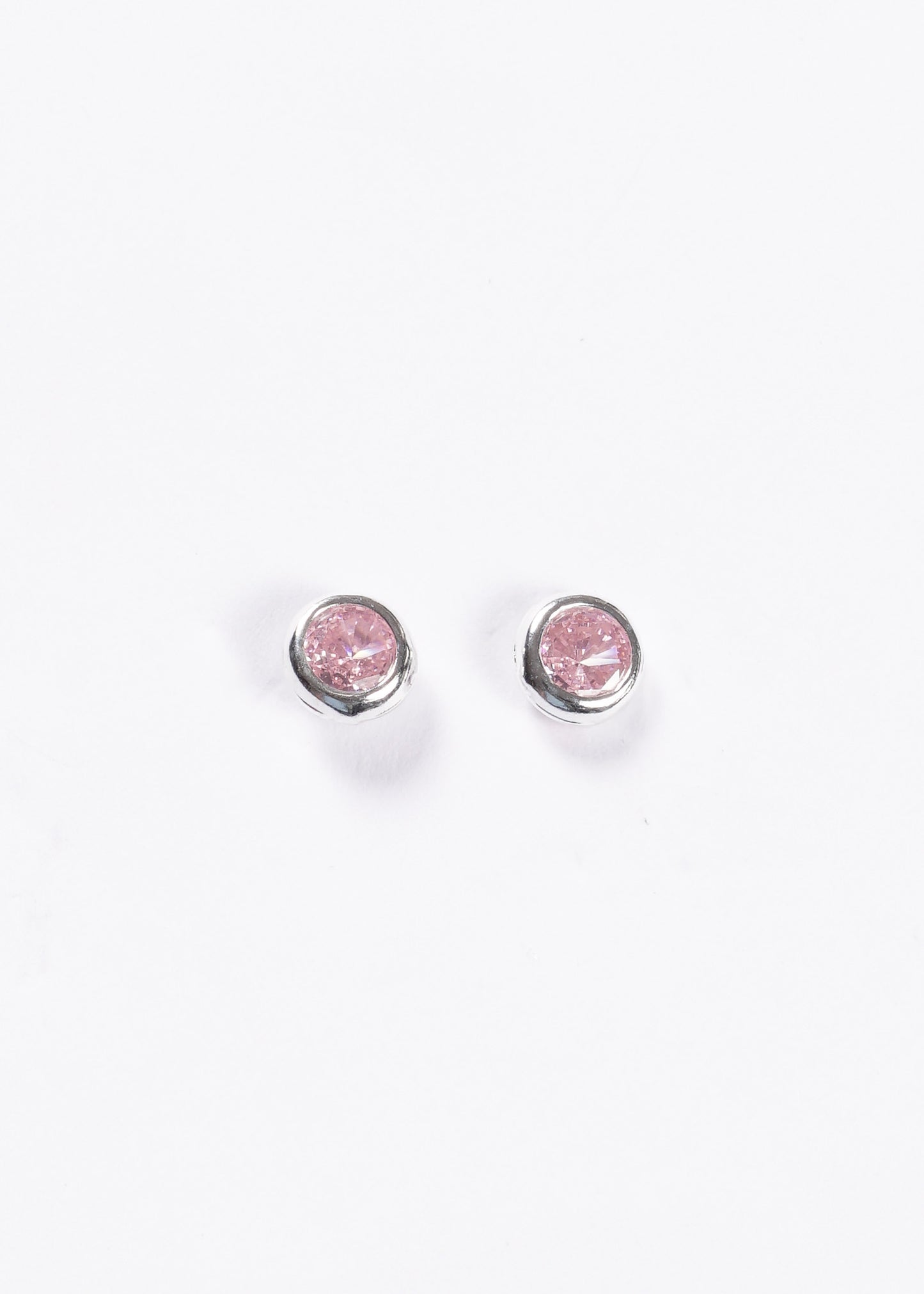 Caravanas punto luz rosa 6mm plata 925