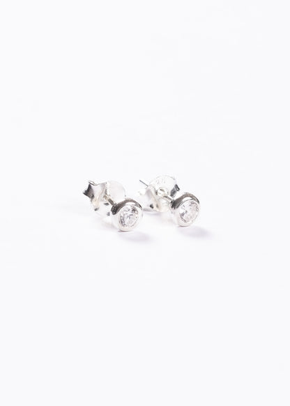 Caravanas punto luz blanco 4mm plata 925