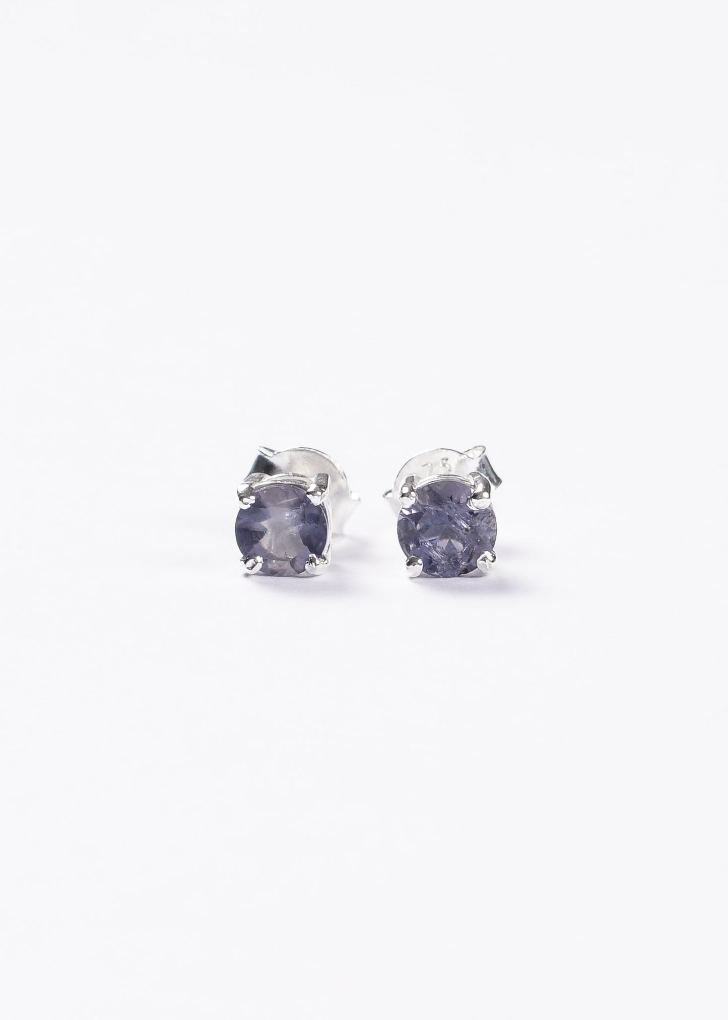 Caravanas amatista redondas 6mm plata 925 - Transmutación