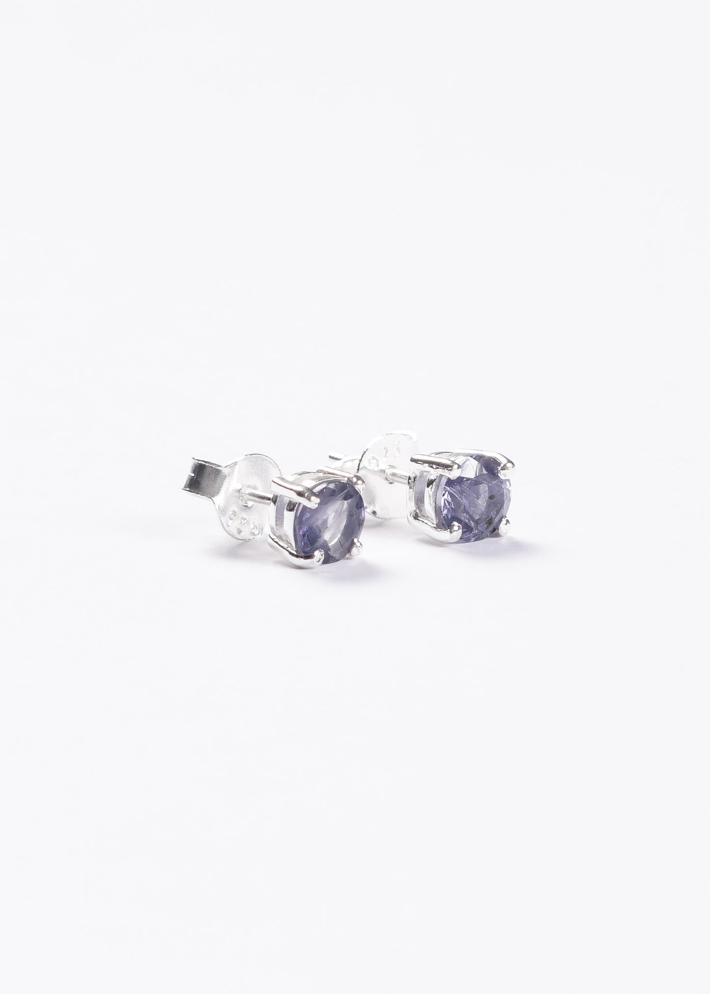 Caravanas amatista redondas 6mm plata 925 - Transmutación