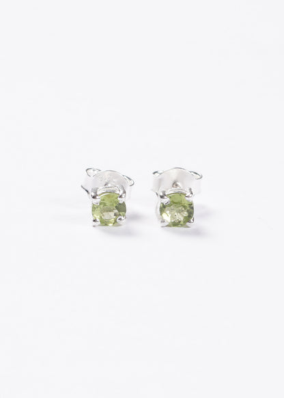 Caravanas peridoto redondas 5mm plata 925 - Riqueza