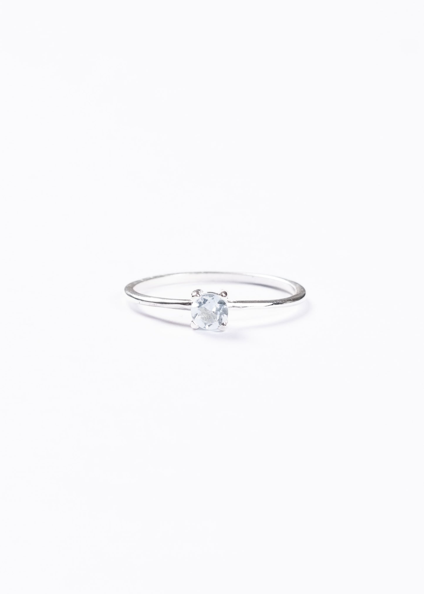 Anillo topacio celeste 4mm plata 925 - Prosperidad