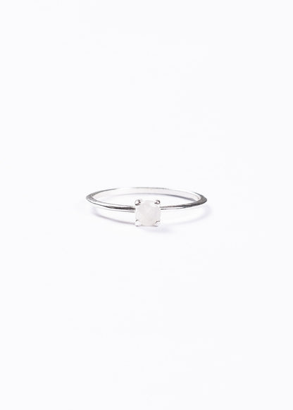 Anillo piedra luna 4mm plata 925 - Paz