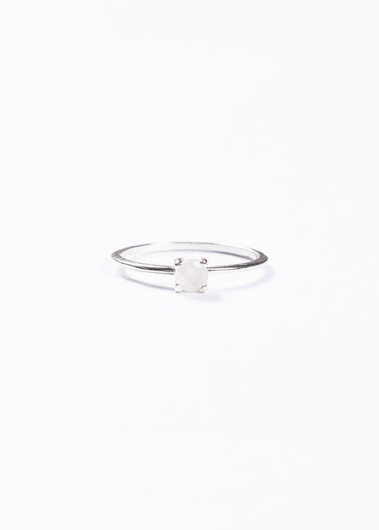 Anillo piedra luna 4mm plata 925 - Paz