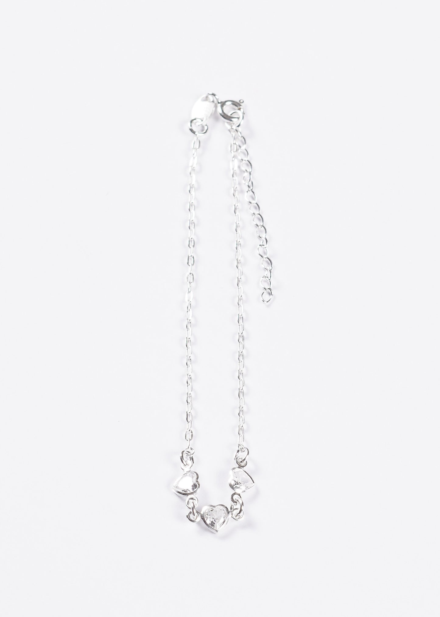 Pulsera forcé tres corazones pequeños plata 925