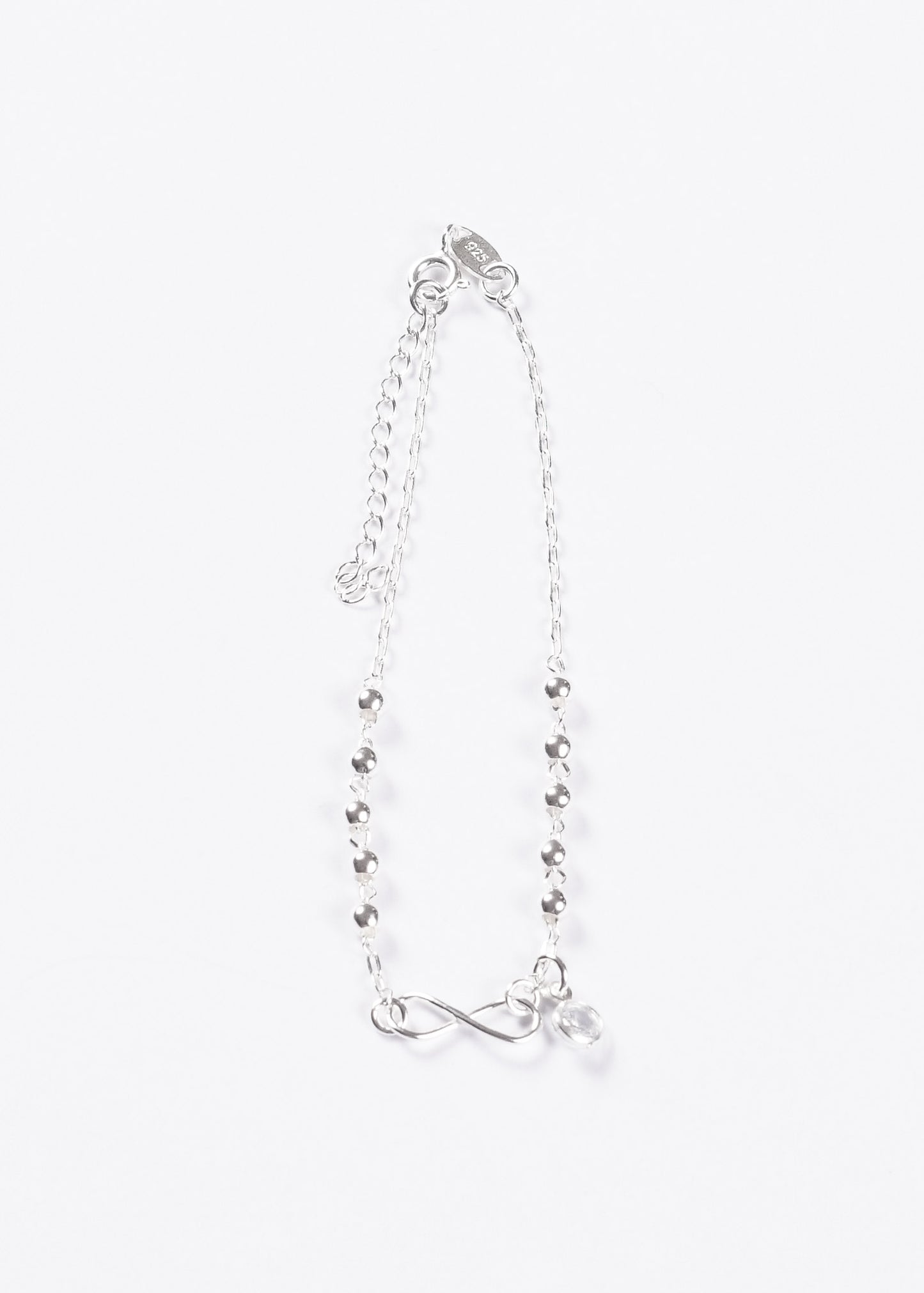 Pulsera forcé infinito y puntos luz plata 925