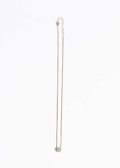 Collar punto luz grande 7mm plata 925 bañado en oro 18k