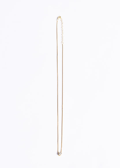 Collar punto luz chico 5mm plata 925 bañado en oro 18k