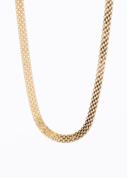 Cadena Bismarck 4mm plata 925 bañada en oro 18k