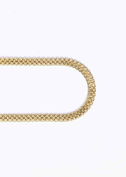 Cadena Bismarck 4mm plata 925 bañada en oro 18k