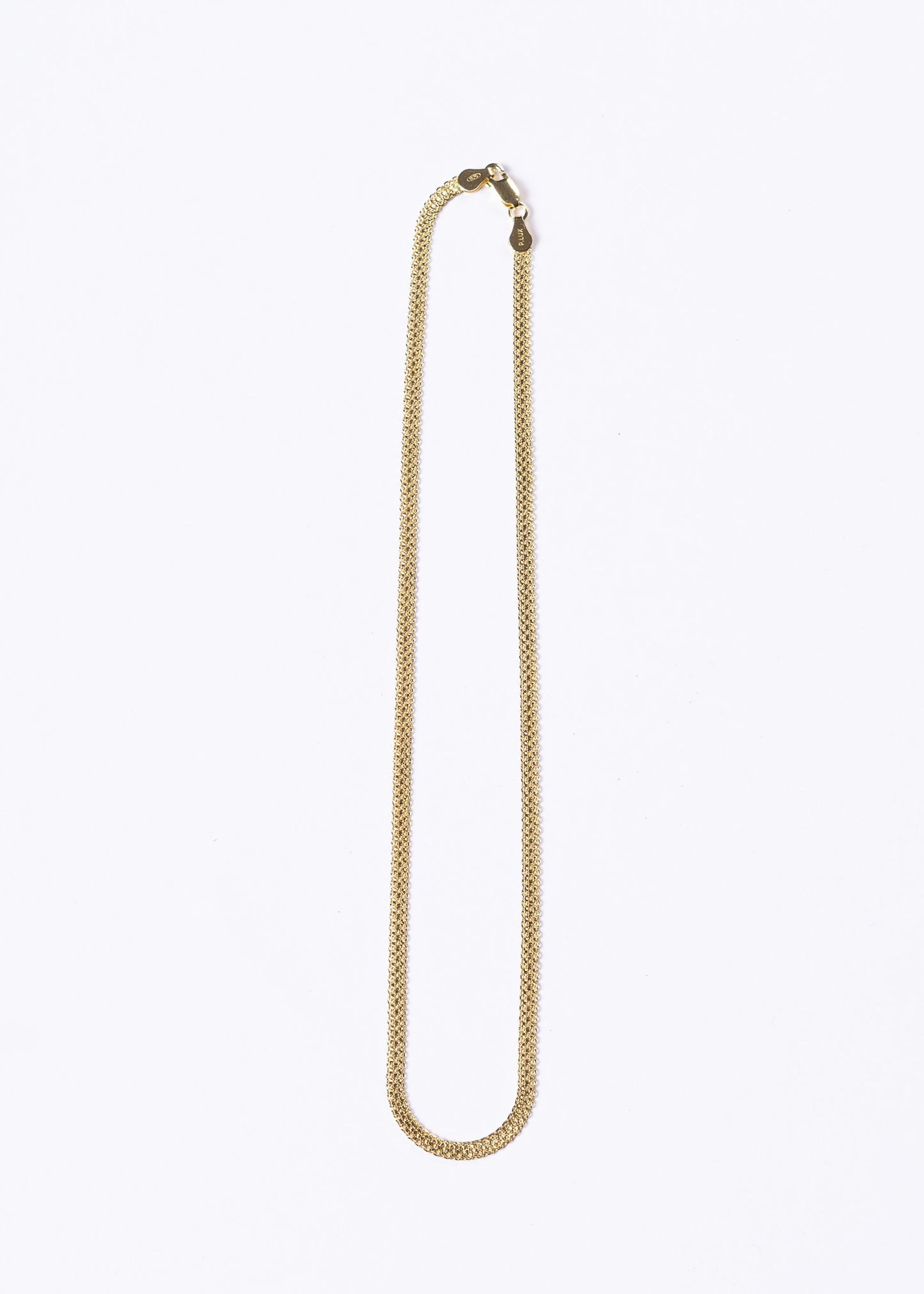 Cadena Bismarck 4mm plata 925 bañada en oro 18k