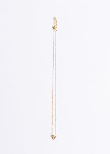 Cadena collar forcé dije corazón 7mm plata 925 baño en oro 18k