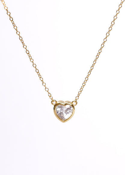 Cadena collar forcé dije corazón 7mm plata 925 baño en oro 18k