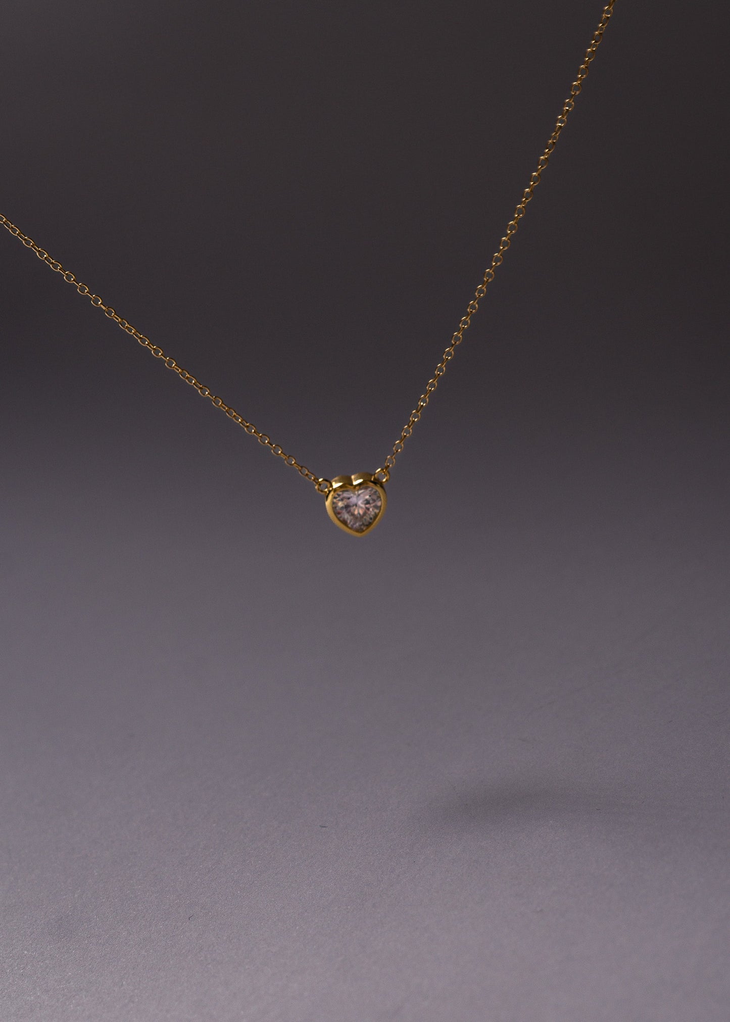 Cadena collar forcé dije corazón 7mm plata 925 baño en oro 18k