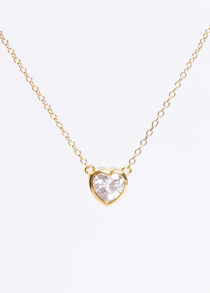 Cadena collar forcé dije corazón 7mm plata 925 baño en oro 18k