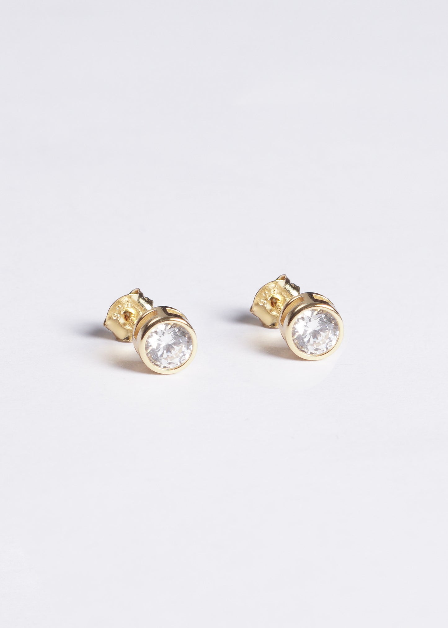 Caravanas punto luz inglés plata 925 bañada en oro 18k