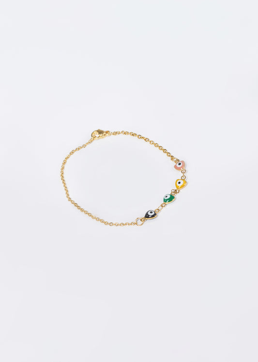 Pulsera fina ojo turco acero quirúrgico
