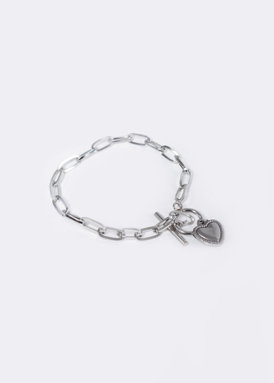 Pulsera dije corazón cierre marinero acero quirúrgico