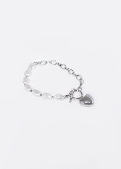 Pulsera eslabones y perlas acero quirúrgico