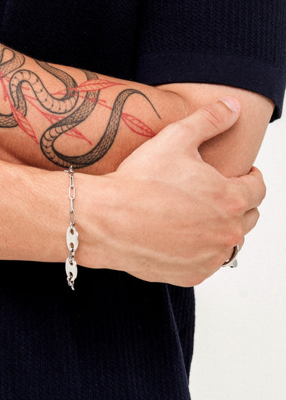 Pulsera chapitas acero quirúrgico