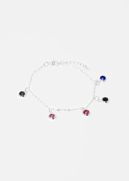 Pulsera con dijes strass acero quirúrgico