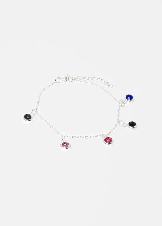 Pulsera con dijes strass acero quirúrgico