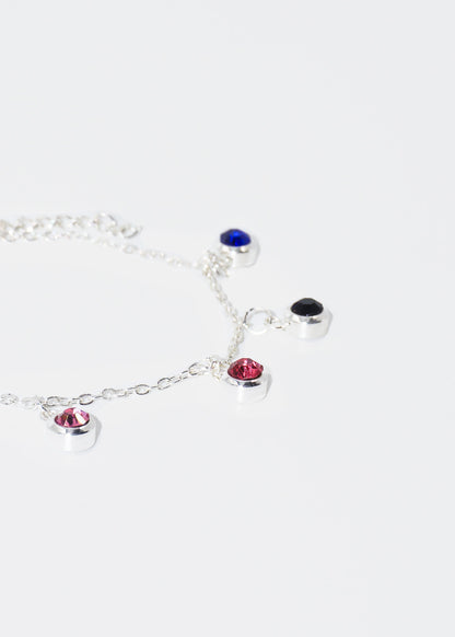 Pulsera con dijes strass acero quirúrgico
