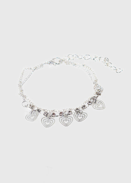 Pulsera doble corazones y puntos luz