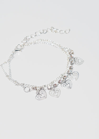 Pulsera doble corazones y puntos luz