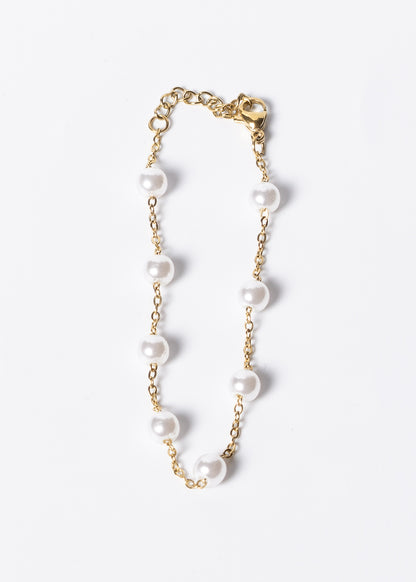 Pulsera forcet 6 perlas acero quirúrgico
