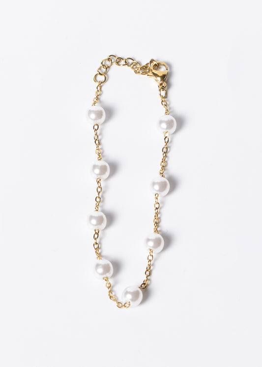 Pulsera forcet 6 perlas acero quirúrgico