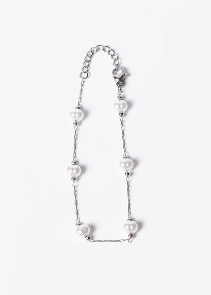 Pulsera forcet 6 perlas acero quirúrgico