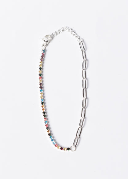 Pulsera tennis zirconia color acero quirúrgico